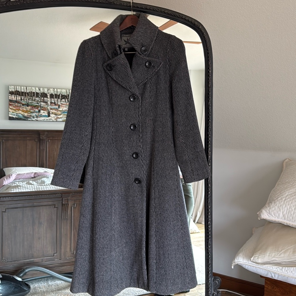 Wool herringbone coat